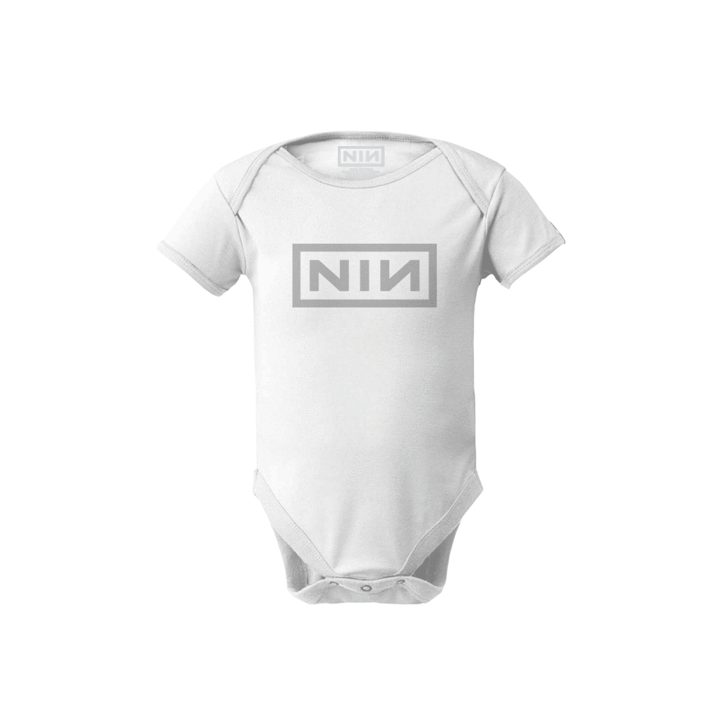 NIN LOGO WHITE ONESIE